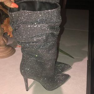 SPARKLY JESSICA SIMPSON SLOUCH CALF BOOTS
